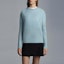 Purchase (W) モンクレール FW22 ソリッド シンプル クルーネック ウール セーター パウダーブルー. H10939C00014M1900709
