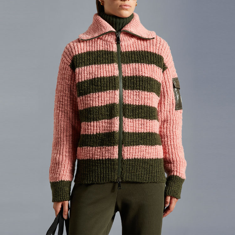 Lookbook (W) モンクレール FW22 ストライプ ニット セーター ピンク H20939B00020M2151828