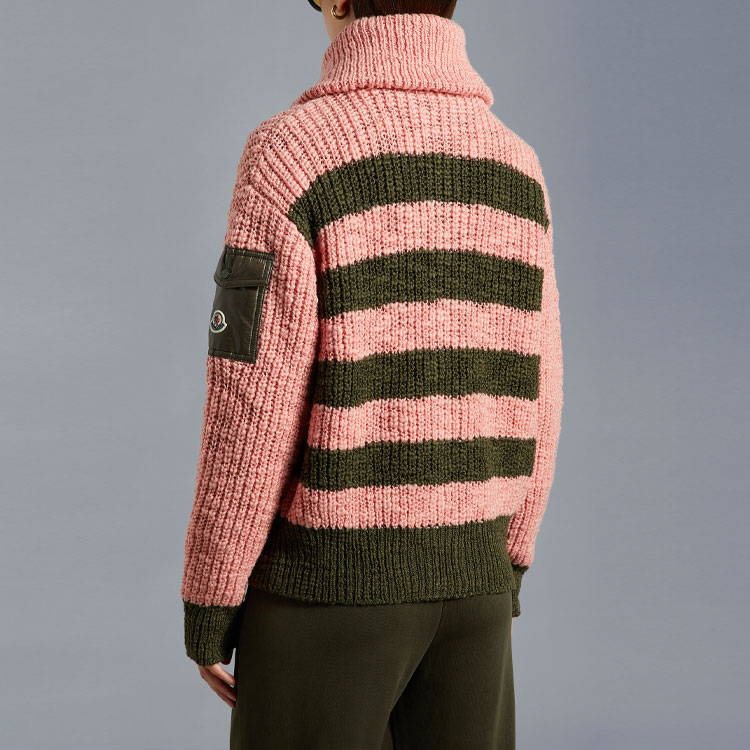 Shop (W) モンクレール FW22 ストライプ ニット セーター ピンク H20939B00020M2151828