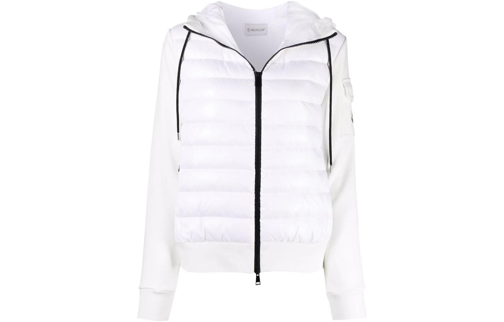 (Women) Moncler FW22  White Colorblock Quilted Zip-Up Hooded Down Jacket G20938G00028809DH032