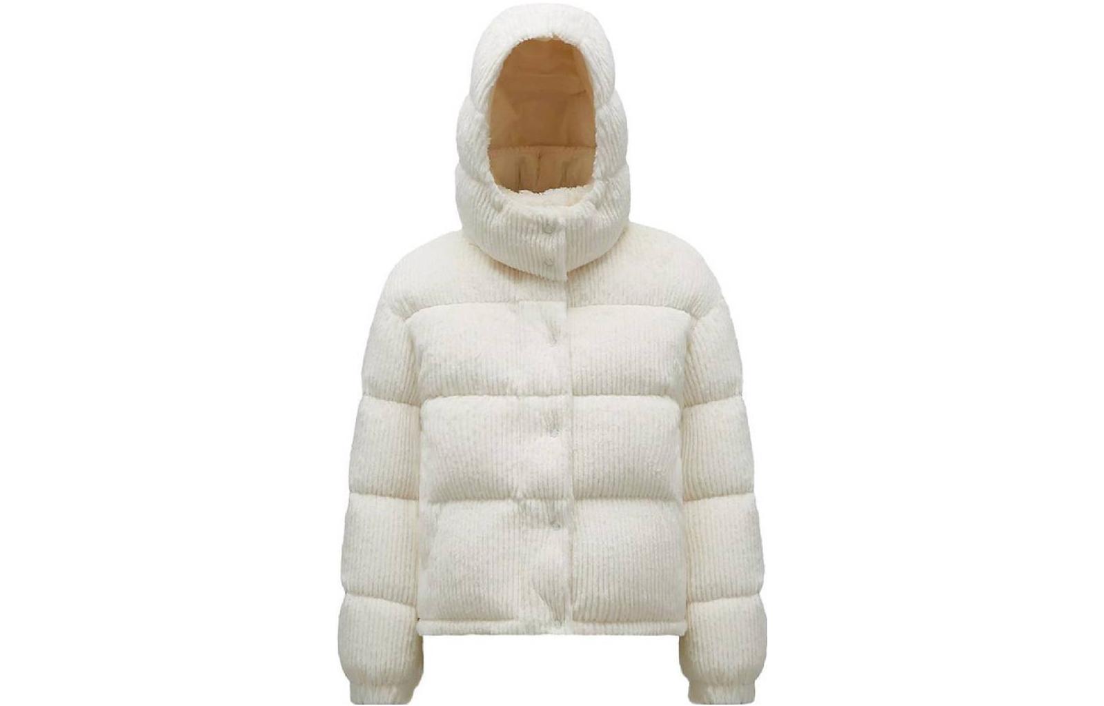 (Women) Moncler FW22  White Hooded High-Neck Short Down Jacket Winter Warm Coat 0931A00146596C3032