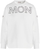 (Women) Moncler FW22 White Logo Print Crewneck Long Sleeve Sweatshirt. 8G00029809KX034 (Women) Moncler FW22 White Logo Print Crewneck Long Sleeve Sweatshirt. 8G00029809KX034