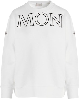 (W) 몽클레르 FW22 화이트 로고 프린트 크루넥 긴팔 스웨트셔츠. 8G00029809KX034 Buy (W) 몽클레르 FW22 화이트 로고 프린트 크루넥 긴팔 스웨트셔츠. 8G00029809KX034