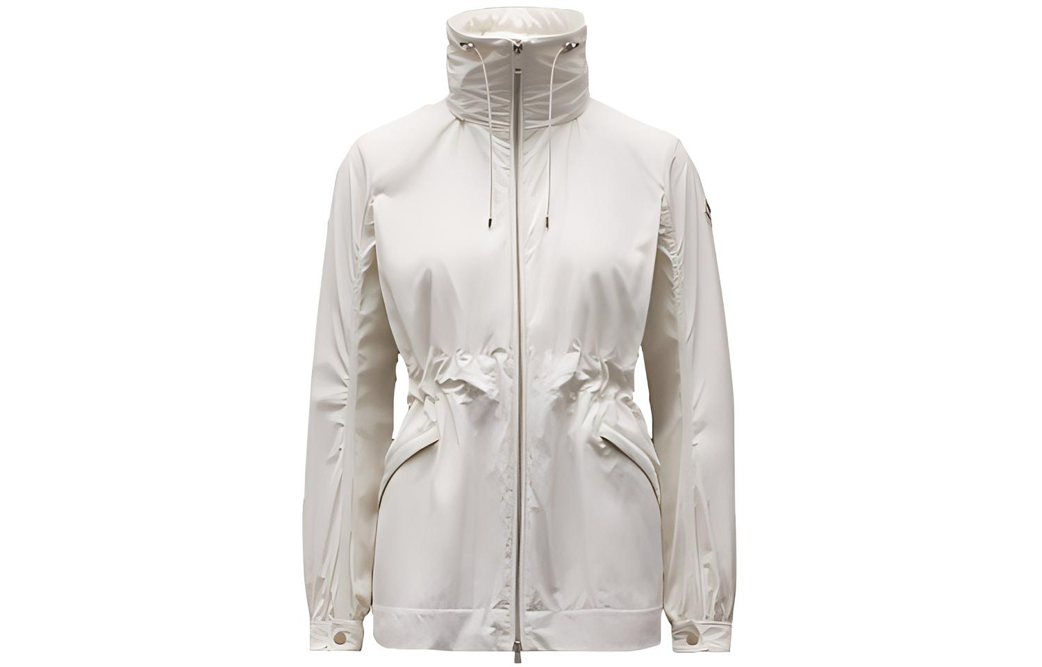 (Women) Moncler FW22  White Short Trench Coat with Detachable Hood. H10931A0008254543050