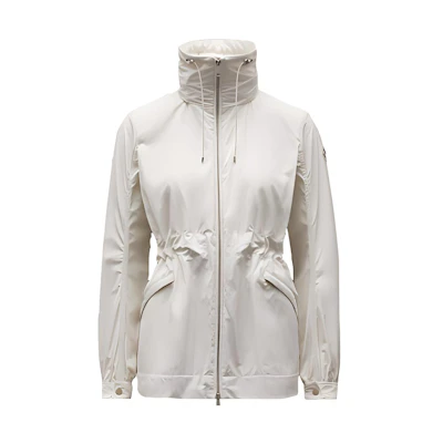 (Women) Moncler FW22 White Short Trench Coat with Detachable Hood. H10931A0008254543050