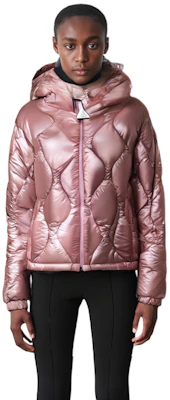 (W) Moncler FW22 Jaket Pendek Quilted Hooded Down Anthon Pink Stylish. H20931A00019595B1526 2