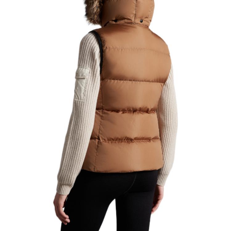 (Women) Moncler FW22 Bairon  Camel Hooded Down Vest with Logo Patch. H20931A0004454155227 圖 5