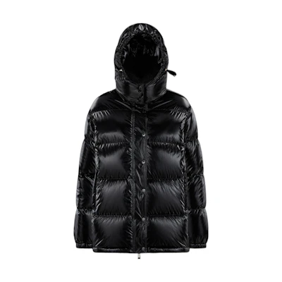 (Women) Moncler FW22 Black Glossy Quilted Waterproof Down Jacket Women H20931A0010653A3H999