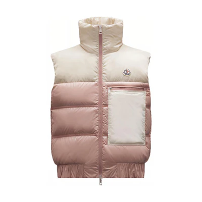 (Women) Moncler FW22 Criel Pink Lightweight Puffer Vest with Logo Patch. H10931A000096895053A
