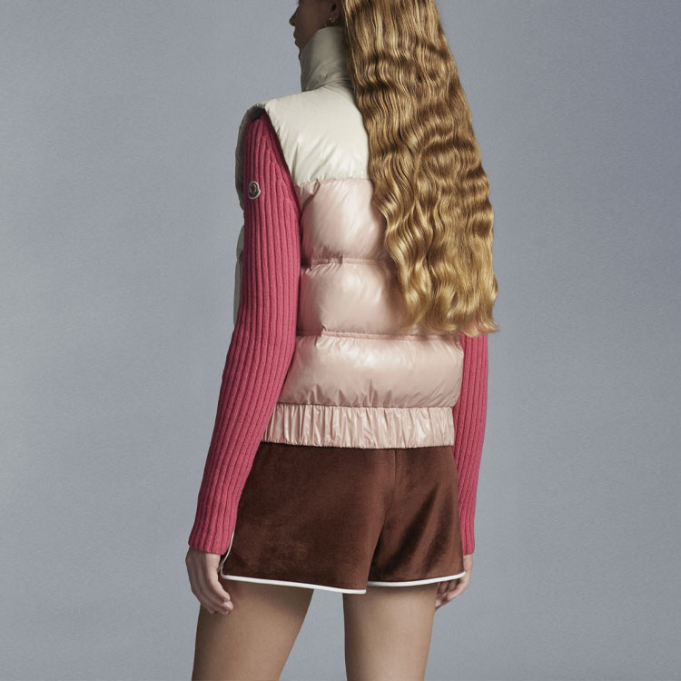 Purchase (W) 蒙克莱 FW22 Criel 粉色轻薄羽绒马甲带标志补丁 H10931A000096895053A