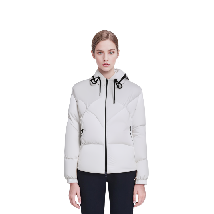 (Women) Moncler FW22 Estom Logo Print Short Down Jacket White  Winter Wear. H20931A00080595A2032 圖 3