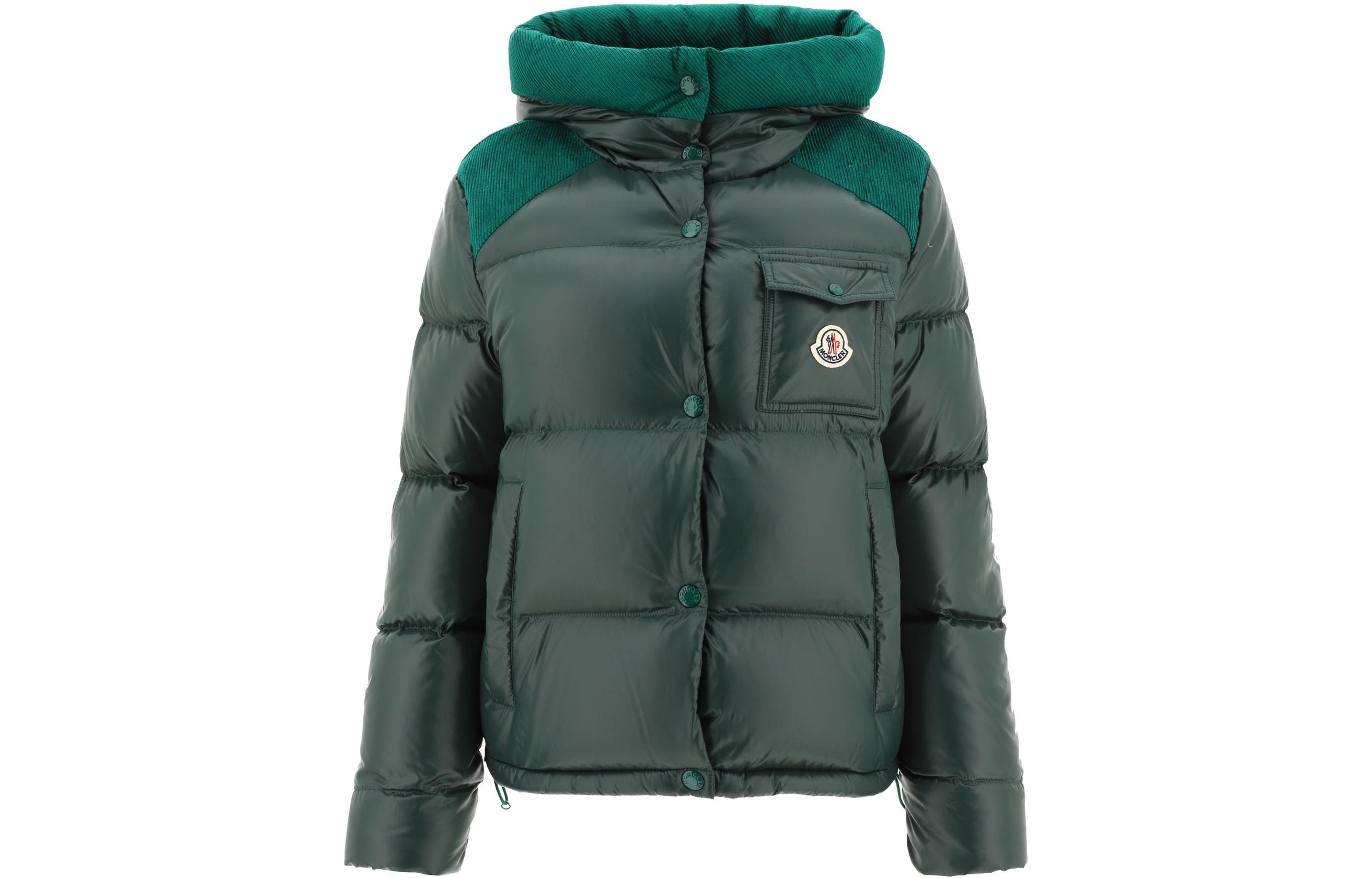 (Women) Moncler FW22 Fache  Colorblock Hooded Down Jacket Green H20931A0012668950842