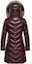 Lookbook (W) Moncler FW22 Fulmarus Jaket Wanita Bertudung Zip Penuh Long Down - Burgundy. E20934986325C0065460
