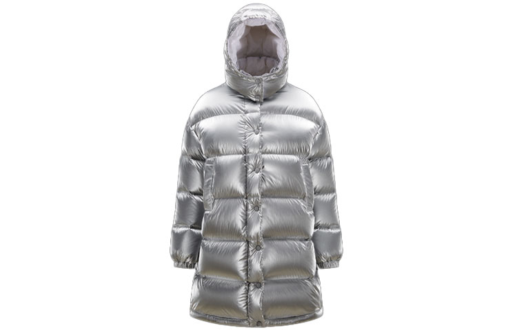 Order (W) Moncler FW22 GAOU 银色长款连帽羽绒服冬季滑雪服。 H20931C0007653A3H900