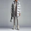 Lookbook (W) Moncler FW22 GAOU 银色长款连帽羽绒服冬季滑雪服。 H20931C0007653A3H900