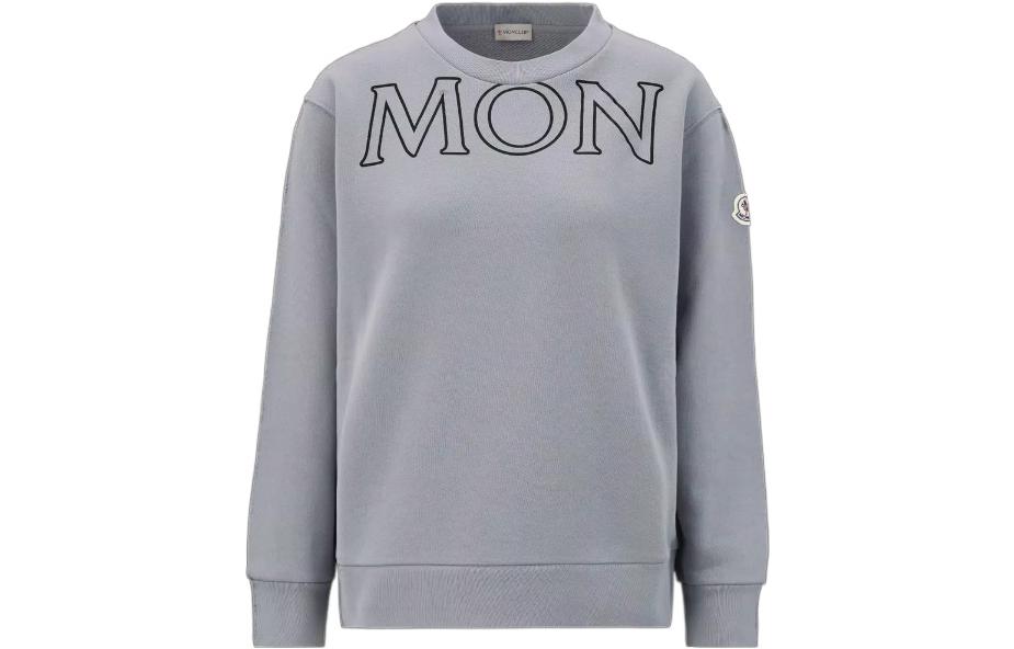 (Women) Moncler FW22 Grey Pullover Sweatshirt with Letter Logo H20938G00029809KX90F