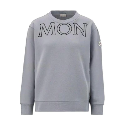 (Women) Moncler FW22 Grey Pullover Sweatshirt with Letter Logo H20938G00029809KX90F