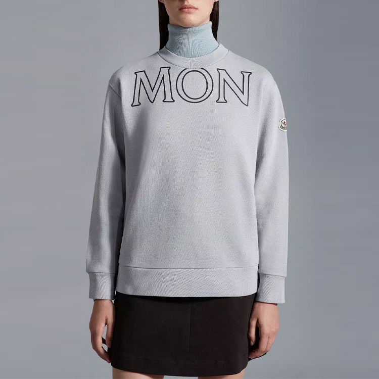 (Women) Moncler FW22 Grey Pullover Sweatshirt with Letter Logo H20938G00029809KX90F 圖 3