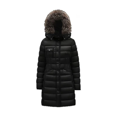 (Women) Moncler FW22 Hermifur Black Hooded Puffer Jacket with Zip Closure. H20931C5160153048999