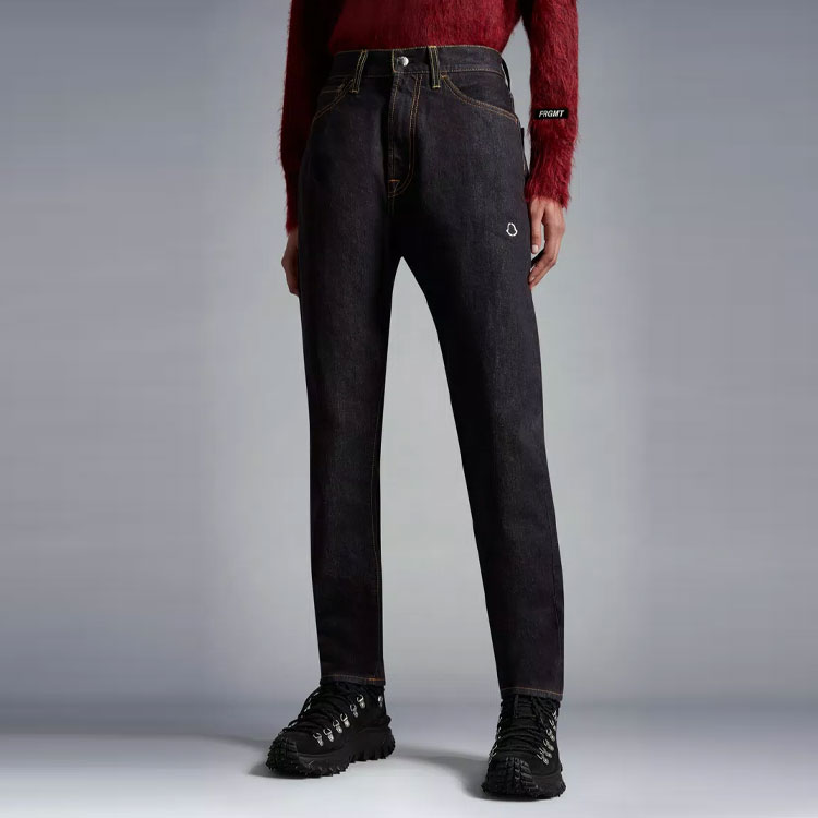 Shop (W) モンクレール FW22 レディース ハイウエスト ボタンデニムジーンズ - ブルー H209U2A00002M2320790