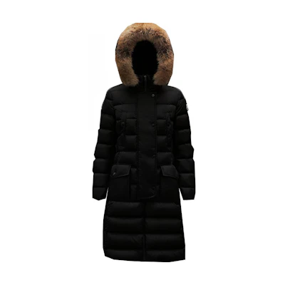 (Women) Moncler FW22 KHLOE Black Long Hooded Down Jacket with Logo Patch H20931C51B0268065999