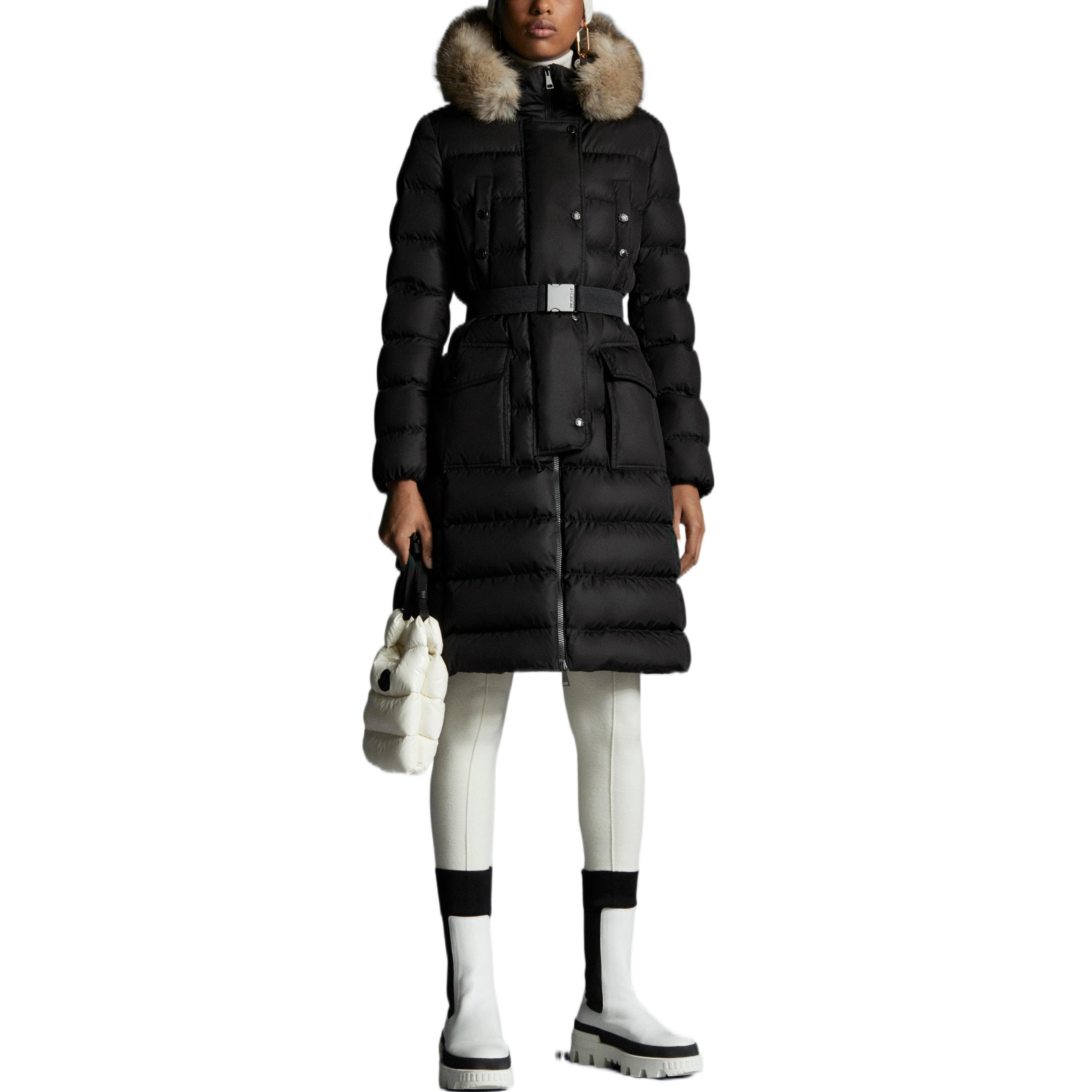 (Women) Moncler FW22 KHLOE  Black Long Hooded Down Jacket with Logo Patch H20931C51B0268065999 圖 3