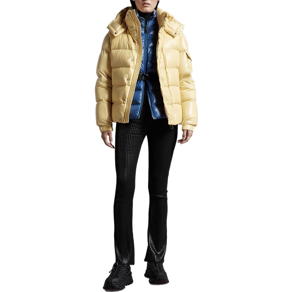 (Women) Moncler FW22 Maya 70th Anniversary Hooded Zip Short Down Jacket Women - Linen Yellow H20931A001535969T12G 圖 3