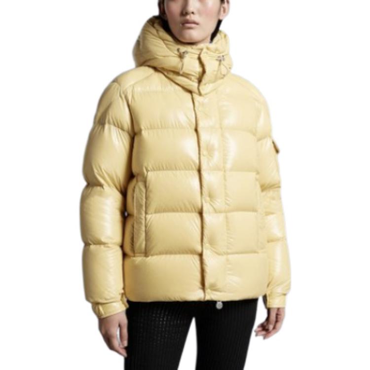 (Women) Moncler FW22 Maya 70th Anniversary Hooded Zip Short Down Jacket Women - Linen Yellow H20931A001535969T12G 圖 4
