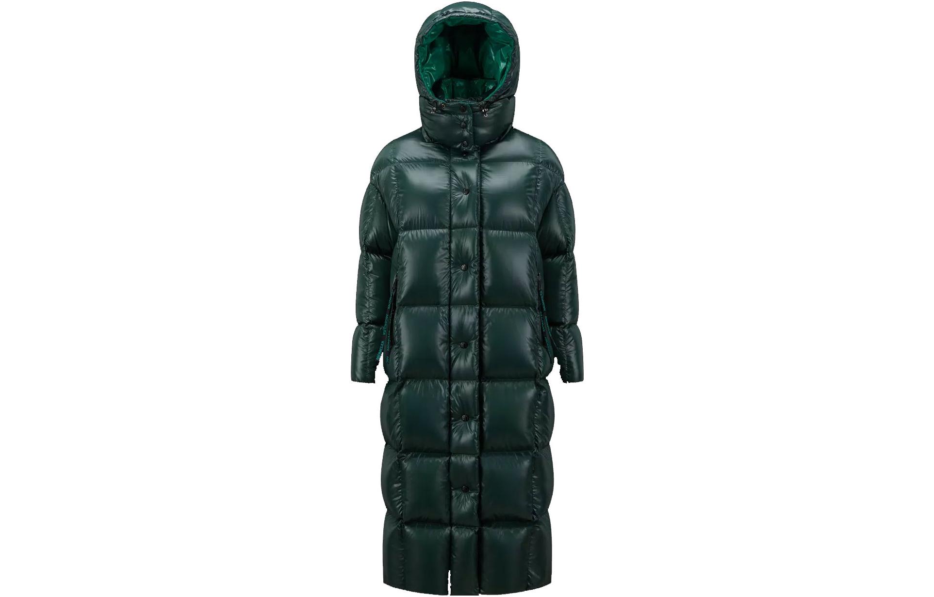 Order (Women) Moncler FW22 Parnaiba  Long Zipper Hooded Down Jacket Green H20931C0007168950876