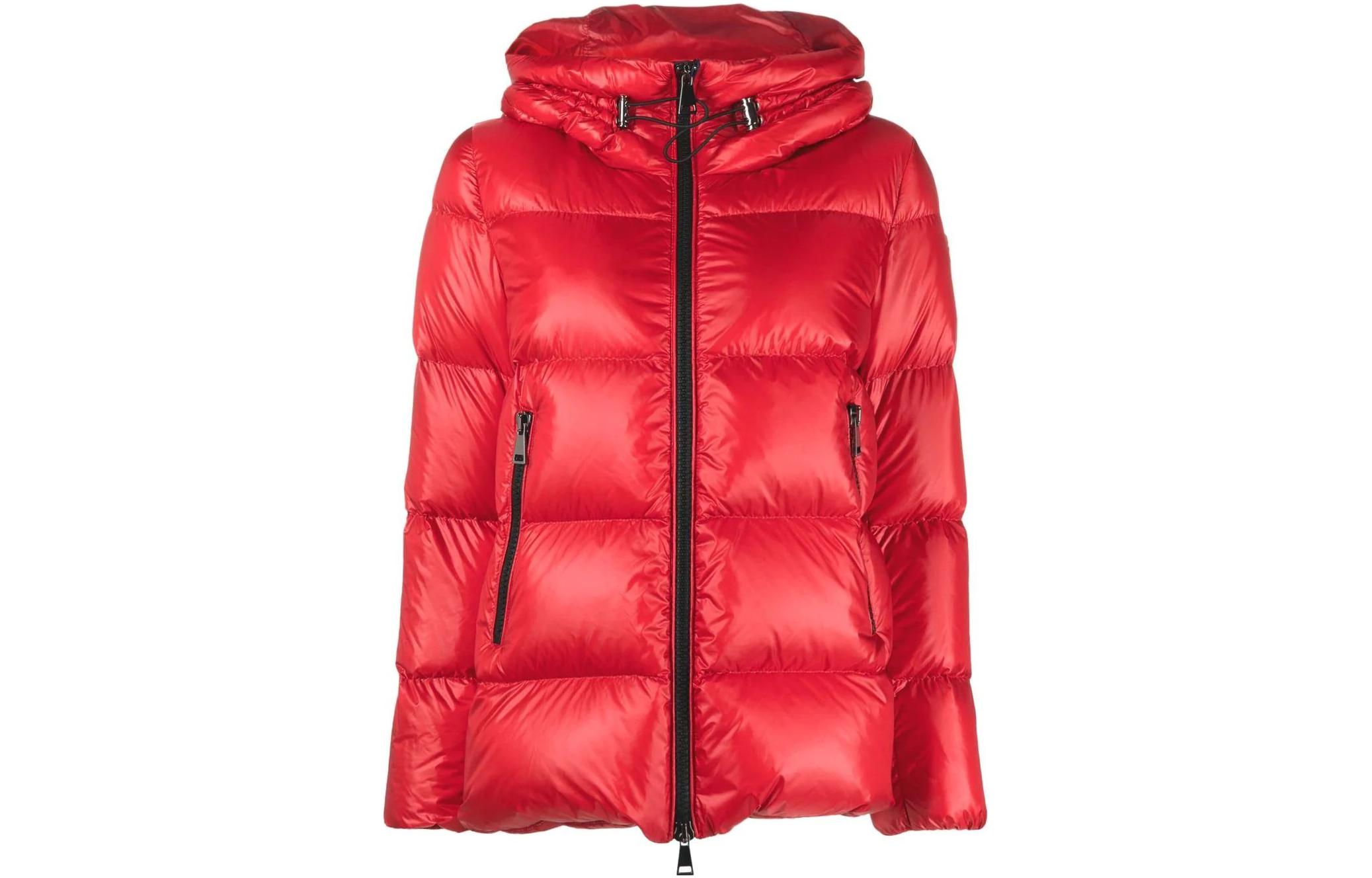 (Women) Moncler FW22 Seritte  Red Down Jacket with Logo Patch and Front Zip Pocket. H20931A20000C0151