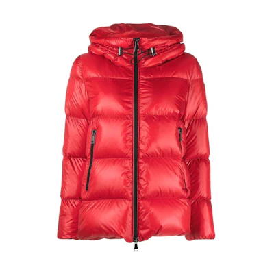 (Women) Moncler FW22 Seritte Red Down Jacket with Logo Patch and Front Zip Pocket. H20931A20000C0151