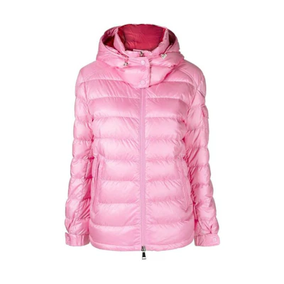 (Women) Moncler FW22 Solid Quilted Pink Hooded Down Jacket . I10931A00058595ZZ538