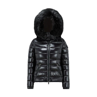 (Women) Moncler FW23 Black Down Jacket with Logo Hooded Long Sleeves. I20931A001455963V999