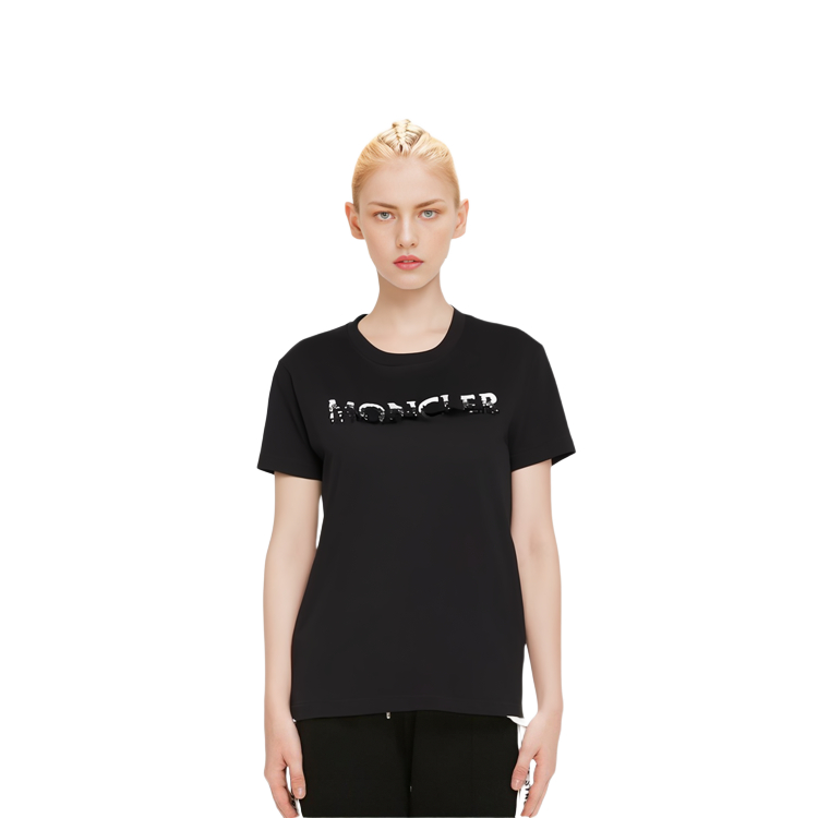 Details for (W) Moncler FW23 黑色字母印花短袖圓領T恤 8C00028829HP999