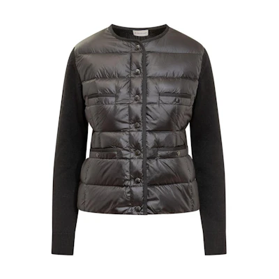 (Women) Moncler FW23 Black Puffer Jacket with Pocket and Concealed Buttons I20939B00011M1131999
