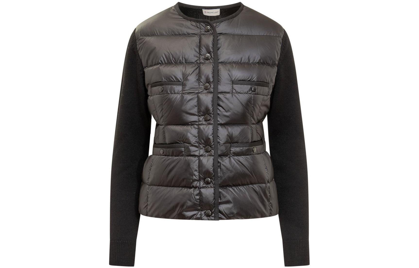(Women) Moncler FW23  Black Puffer Jacket with Pocket and Concealed Buttons I20939B00011M1131999 圖 2
