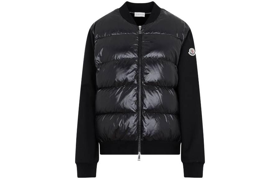 (Women) Moncler FW23  Black Solid Color Puffer Jacket with Zipper Closure. 8G0002989A2Y999