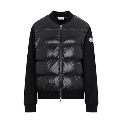 (Women) Moncler FW23 Black Solid Color Puffer Jacket with Zipper Closure. 8G0002989A2Y999
