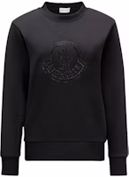 (Women) Moncler FW23 Crystal Logo Crewneck Long Sleeve Sweatshirt Black 8G00053899TR999 (Women) Moncler FW23 Crystal Logo Crewneck Long Sleeve Sweatshirt Black 8G00053899TR999