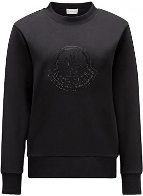 (W) Moncler FW23 Crystal Logo Crewneck Long Sleeve Sweatshirt Hitam 8G00053899TR999 Buy (W) Moncler FW23 Crystal Logo Crewneck Long Sleeve Sweatshirt Hitam 8G00053899TR999