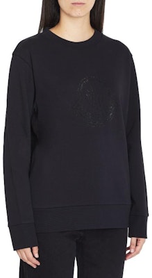 (W) Moncler FW23 Crystal Logo Crewneck Long Sleeve Sweatshirt Hitam 8G00053899TR999 Shop (W) Moncler FW23 Crystal Logo Crewneck Long Sleeve Sweatshirt Hitam 8G00053899TR999
