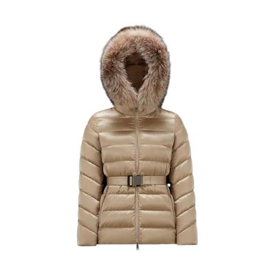 (Women) Moncler FW23 Light Brown Slim-Fit Hooded Puffer Jacket. I20931A0011759685229