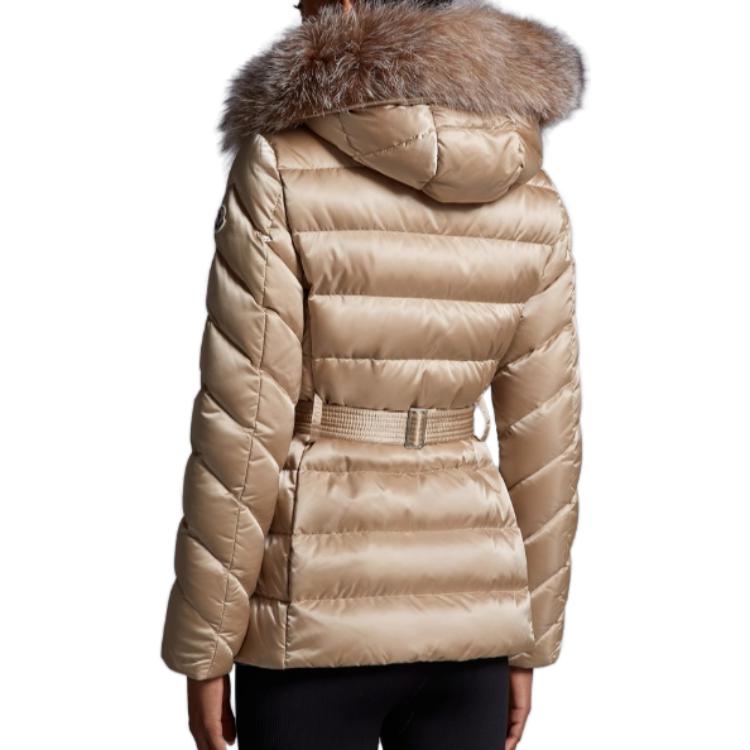 Shop (W) 蒙口FW23浅棕色修身连帽羽绒夹克。 I20931A0011759685229