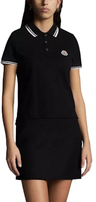 (W) Moncler FW23 黑色短袖標誌貼布POLO衫上衣。 J10938A0000984720999 Shop (W) Moncler FW23 黑色短袖標誌貼布POLO衫上衣。 J10938A0000984720999