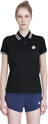 (W) Moncler FW23 黑色短袖標誌貼布POLO衫上衣。 J10938A0000984720999 Details for (W) Moncler FW23 黑色短袖標誌貼布POLO衫上衣。 J10938A0000984720999