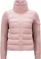 (Women) Moncler FW23 Pink Wool Cardigan High-Neck Cashmere Sweater with Logo. I20939B00024M113151A (Women) Moncler FW23 Pink Wool Cardigan High-Neck Cashmere Sweater with Logo. I20939B00024M113151A