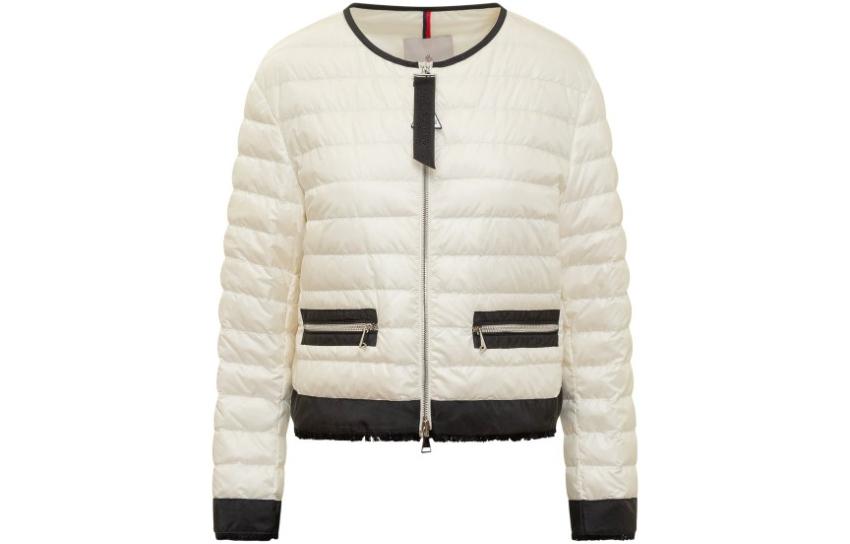 (Women) Moncler FW23  White Solid Zip-Up Down Jacket. 1A00089-595ZZ-BCS