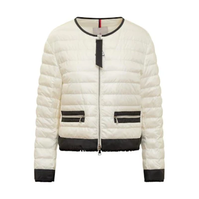 (Women) Moncler FW23 White Solid Zip-Up Down Jacket. 1A00089-595ZZ-BCS