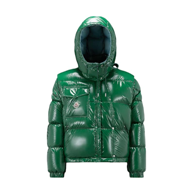 (Women) Moncler FW23 Karakorum Short Down Jacket Green with Detachable Sleeves. I20931A0018359607854