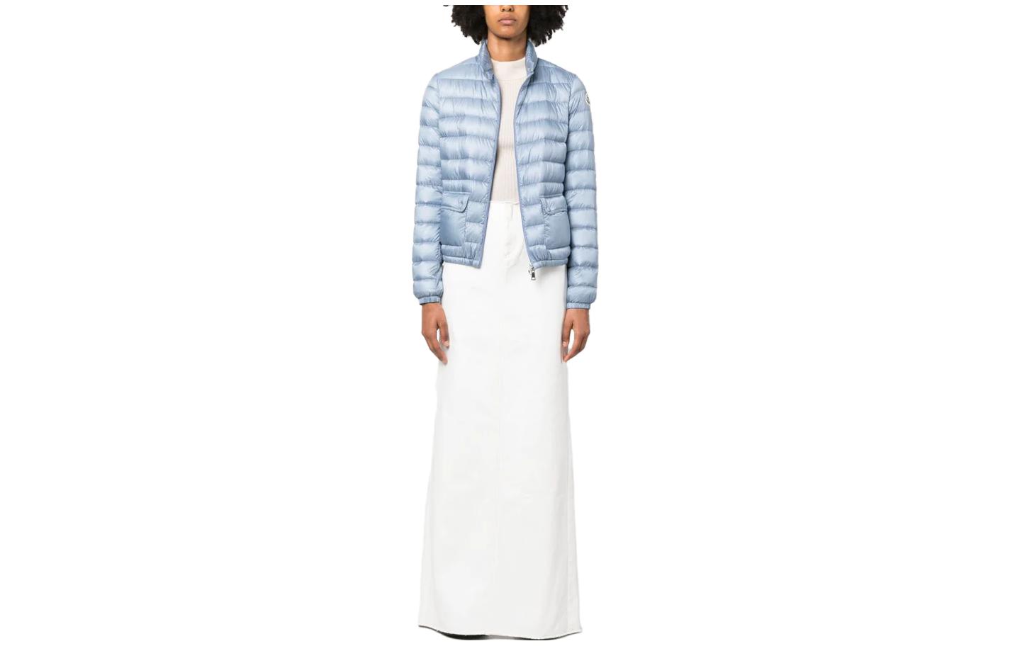 (Women) Moncler FW23 Light Blue Logo Short Cropped Jacket I20931A10100530487153